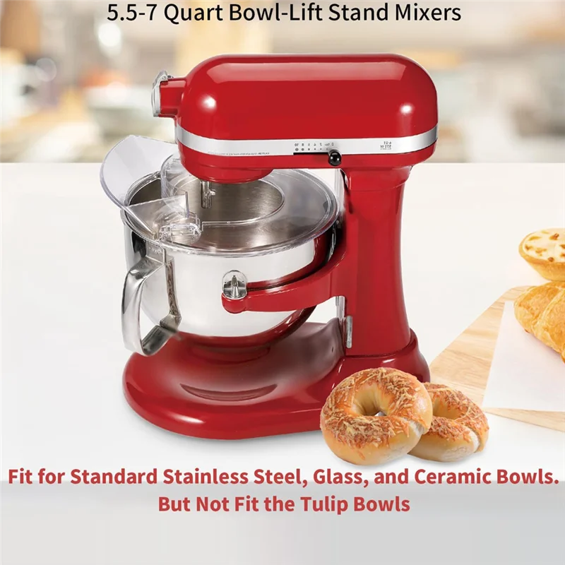 A05G-For Kitchenaid 5.5-7 Quart Bowl-Lift Stand Mixer ملحق-Pouring Shield مع شلال قابل للإزالة لحارس الرذاذ