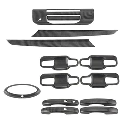 For Ford Ranger Wildtrak 2022 2023 2024 Accessories Door Handle, Middle Grille Decotative Strips Carbon Fiber Mouldings Trim