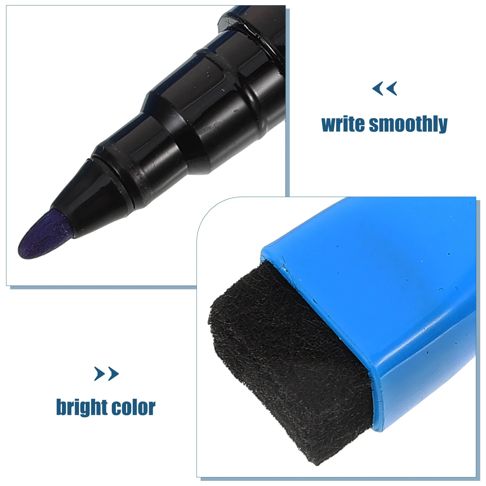 

1Set Colorful 's Whiteboard Dry Erase Markers Plastic Fine Tip Erasable Pens Quick-Drying Ink Smooth Write for Classroom