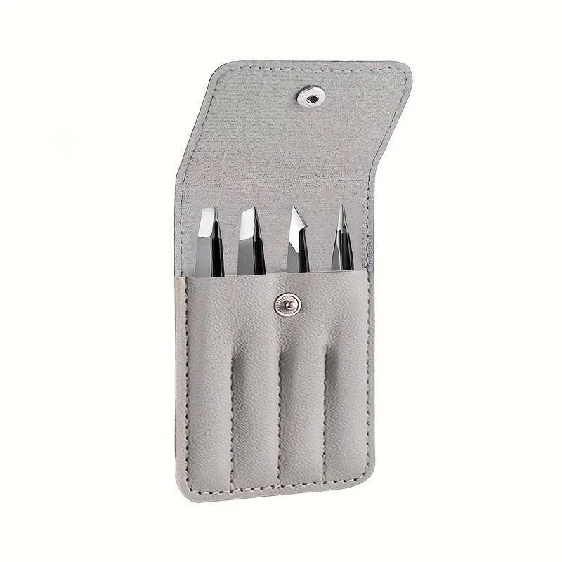 4 pçs pinças conjunto pinças faciais femininas pinças de perna remoção do cabelo para infecções profissional clipe de precisão de aço inoxidável