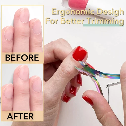 Imagen 2 del producto Cortaúñas profesional de acero inoxidable para cutículas, cortador de alicates para manicura y pedicura, herramientas de belleza para uñas