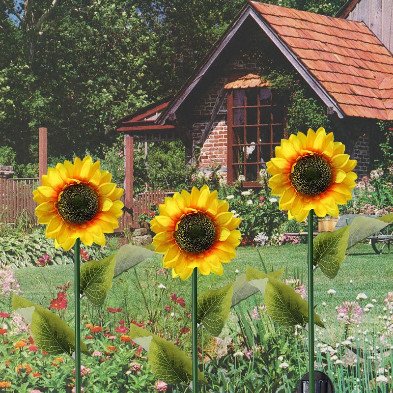 LED solaire tournesol extérieur pelouse lumière étanche voie cour mariage vacances jardin décoration solaire fleurs lampe pelouse lumière
