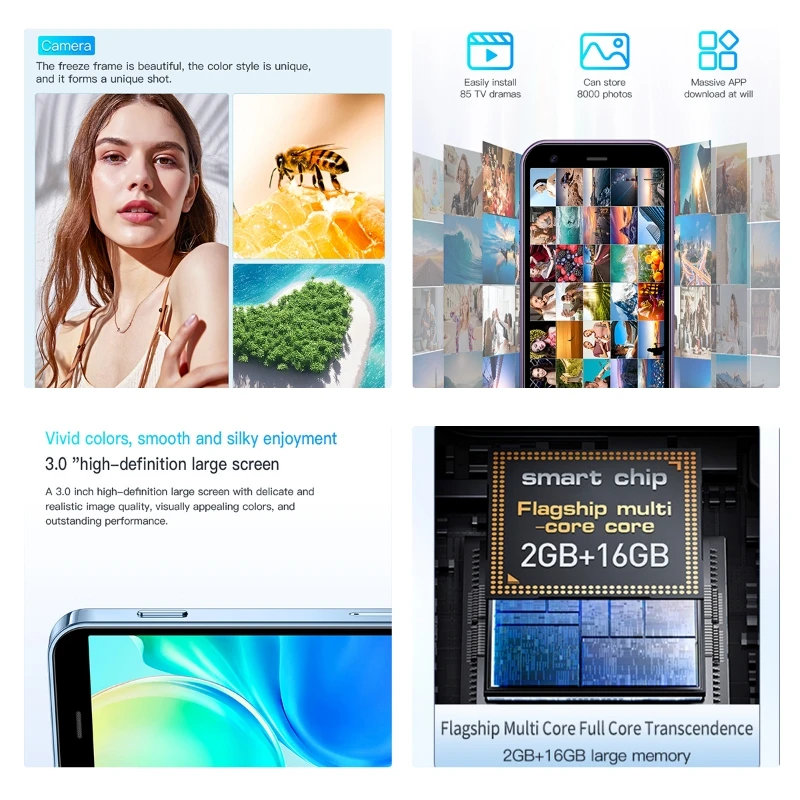 SOYES XS15 Mini Smartphone 3.0 Inch Android 8.1 Dual SIM 3G Support, 2+16GB RAM ROM,  Mini Mobile Phone (Multi Colors)​