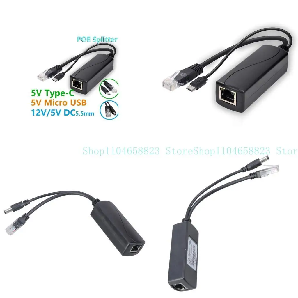 

652f Poe Ethernet Power Over Splitter от 48 В до 5 В USB Тип C 5.5x2.1 3,5x1.35 Модуль питания Инжектор камера инжектора
