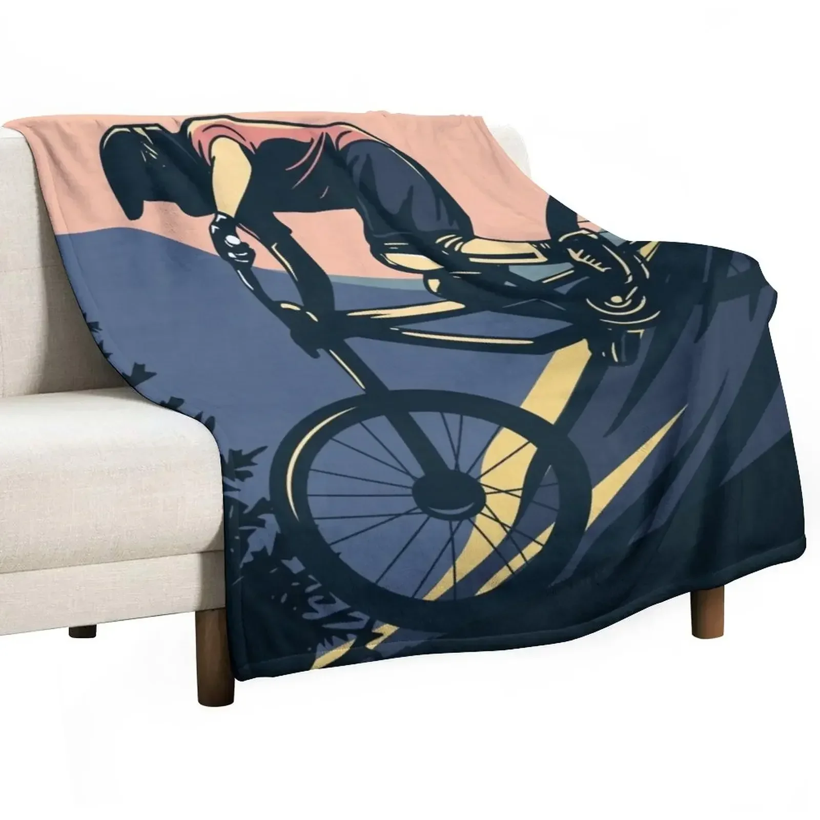 Downhill Mountain Biker Throw Blanket cosplay anime Sleeping Bag Blankets