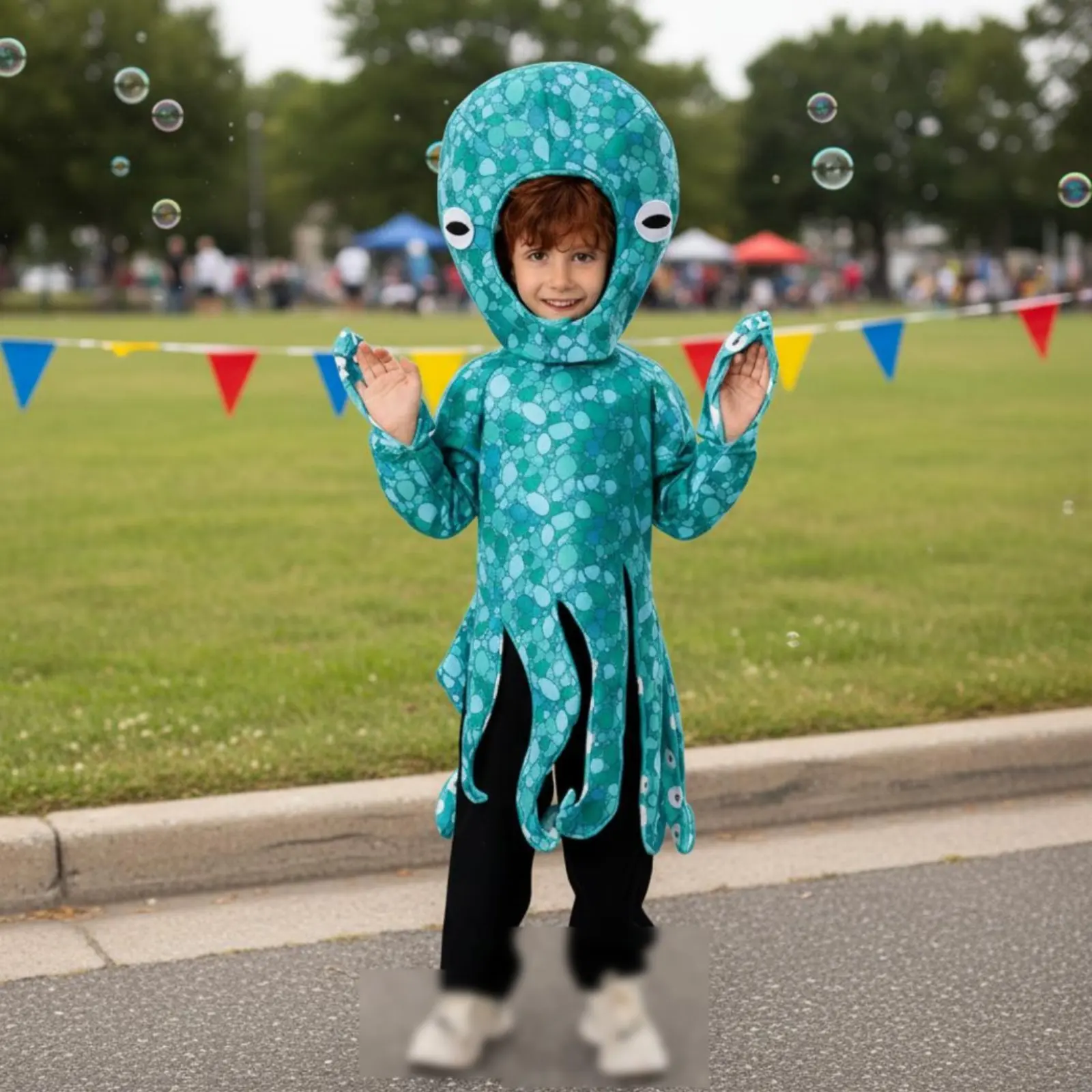 

Squid Costume Single-Piece Design Sea Creature Costume Sea Creature Onesie Dress-up Clothing for Young Children, Parties