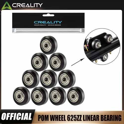 Rueda POM Creality Oficial para Ender 3, Polea Plástica con Rodamiento 625zz para Impresora 3D Ender 3/3 V2/3 Pro/3 Max/5/CR-10