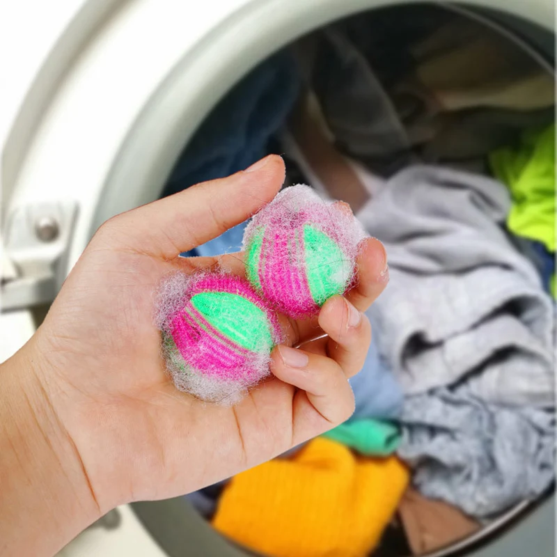 

6Pcs Random Color Washing Machine Hair Remover Laundry Ball Fluff Decontamination CleaningBall Grabs Fuzz Hair