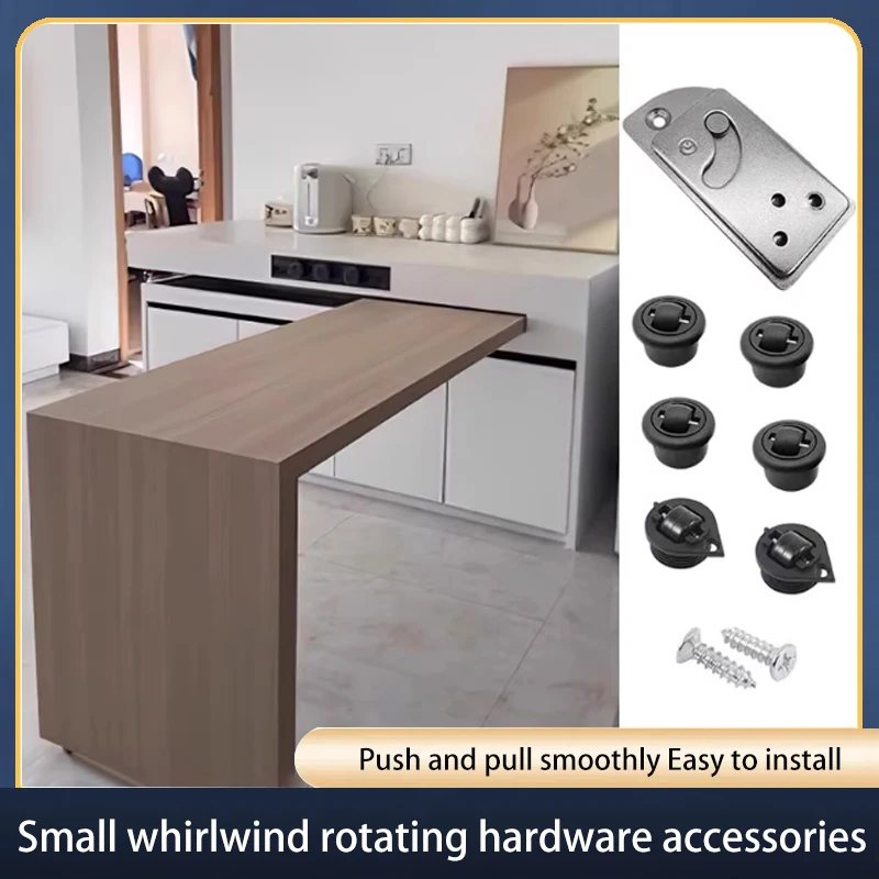 Multifunctional Furniture Hardware Folding Rotating Table Desk Dining Table Small Whirlwind Rotating Table Hardware