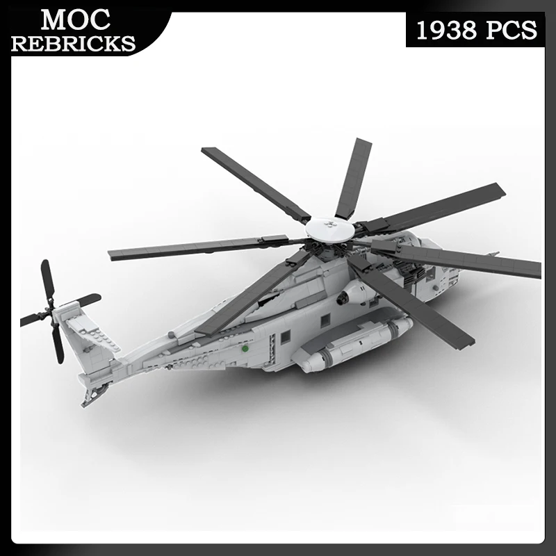 Military Weapons US CH-53 Super Stallion Transport Helicopters MOC Building Block Brick Toy DIY Assemble Model Boy Birthday Gift