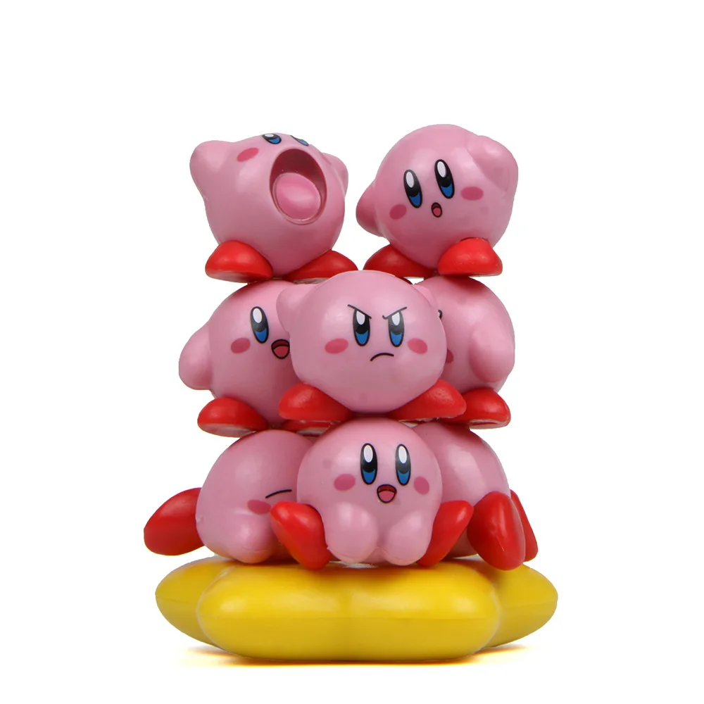 11Pcs/Set Game Kirby Pile Up Figure Mini Ornament Dolls Cute Cartoon Action Figurine Stackable Children Educational Toys Gifts