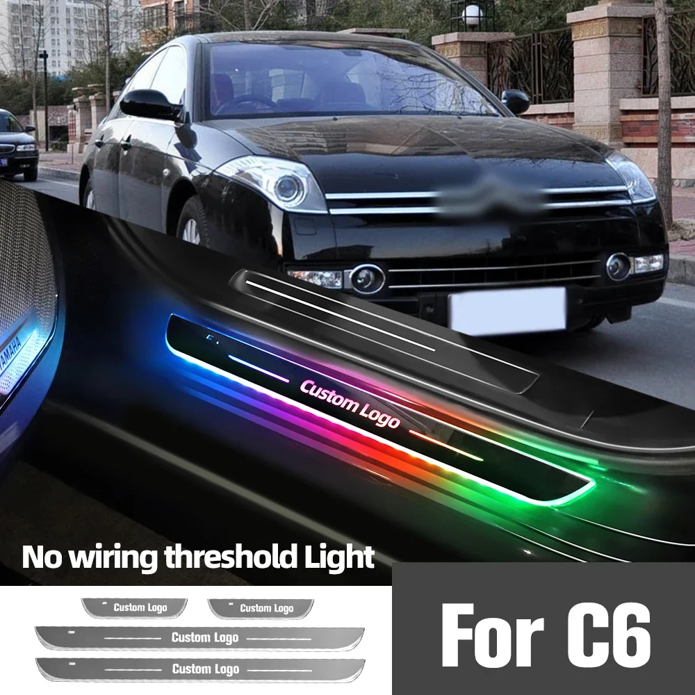 

For Citroen C6 2005-2012 2008 2009 2010 2011 Car Door Sill Light Customized Logo LED Welcome Threshold Pedal Lamp Accessories