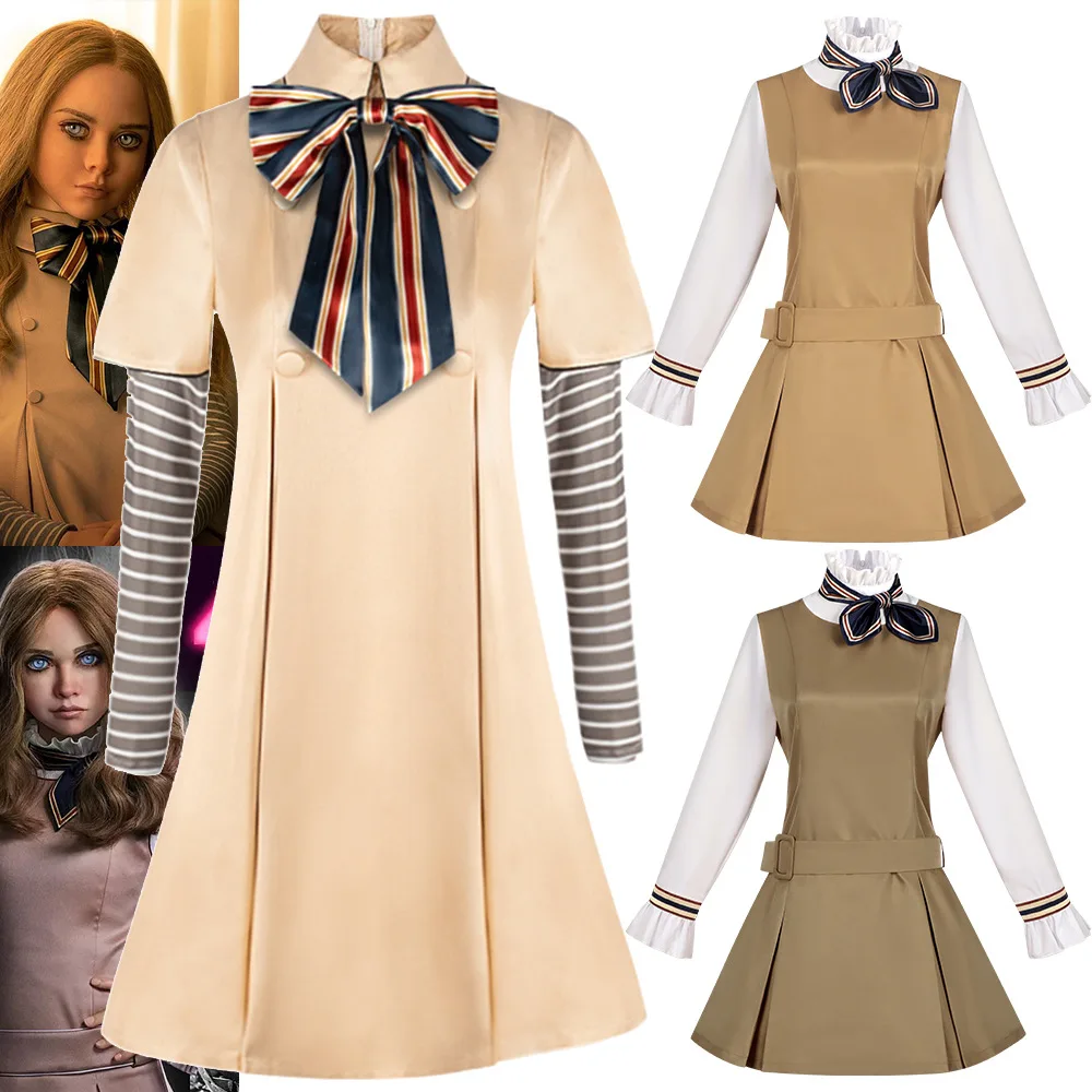 

Women Doll Robots Megan Dresses Uniform MEGAN Cosplay Dress for Kids Girls MEGAN Girls and Adult Cosplay Halloween Costume