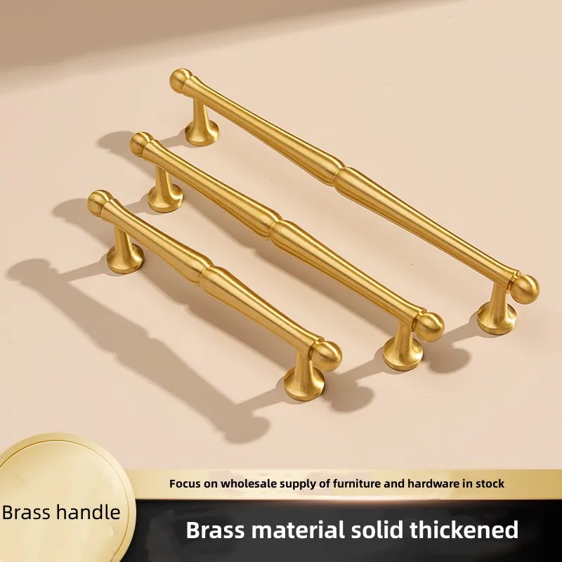 

Brass Handle New Chinese Cabinet Door Hardware Drawer Pure Copper Furniture Gold Clothes Cabinet Handle Door Handle Wholesale