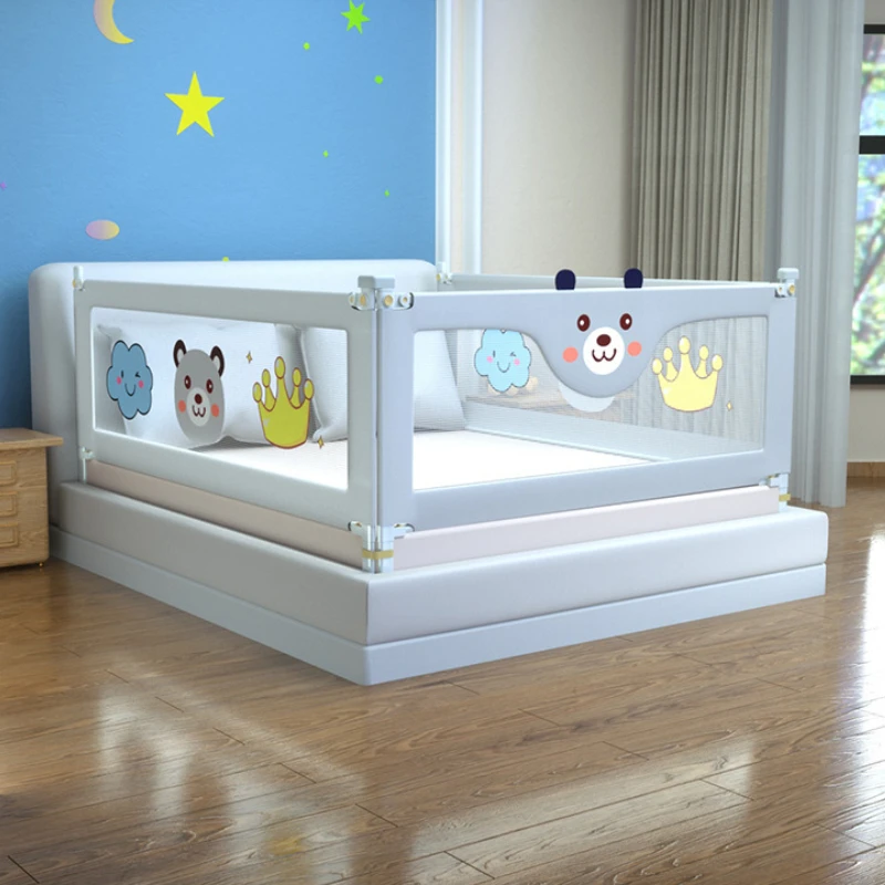 Baby Safety Bed Barrier for Children Bedroom Cartoon Protector Kids Sleeping Anti-Fall Security Rail Protective Toddler Fence