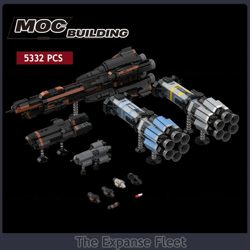 Expanse Fleet MOC Light Cruiser Building Blocks Space 1/900 Scale Technology Bricks DIY Assembled Model Display Toys Gifts