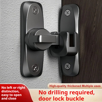 1pc Security Door Lock Handle Commercial Residential Grade Anti-Pick Lock with Adjustable 90°/180° Slide Indoor Outdoor Use