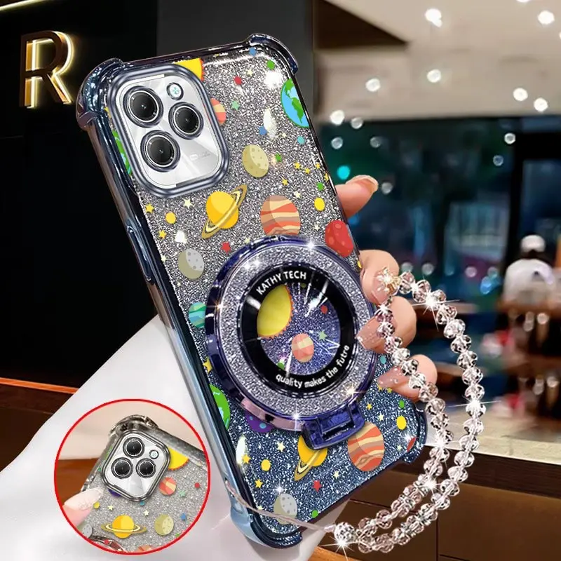 

Hot40Pro Mysterious Planet Plating браслет-держатель чехол для телефона для Infinix Hot 40 30Play 50i 30i 10Play 30 10S Spark 20Pro чехол