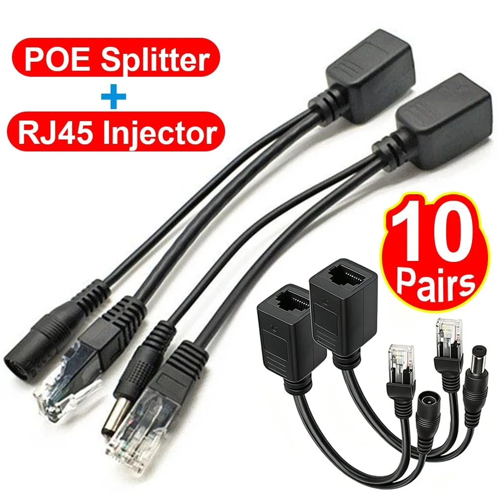 

Кабель POE (1/3/5/10 пар) для пассивного питания через Ethernet, адаптер POE, сплиттер RJ45, модуль питания 12В для IP-камер