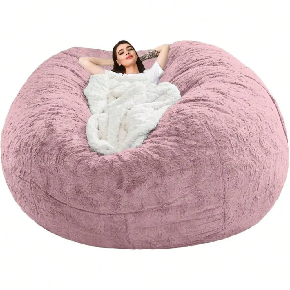 

Memory Foam Bean Bag, Large Size Adult Bean Bag Chair, Living Room Bedroom Dorm Fluffy Sofa, Bean Bag Cover Only Without Fillin