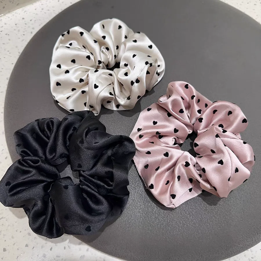 

3PC Good Quality Advanced Heart Vintage Hair Ties for Women Girls Ponytail Holder Hair Scrunchy Rope Accessories