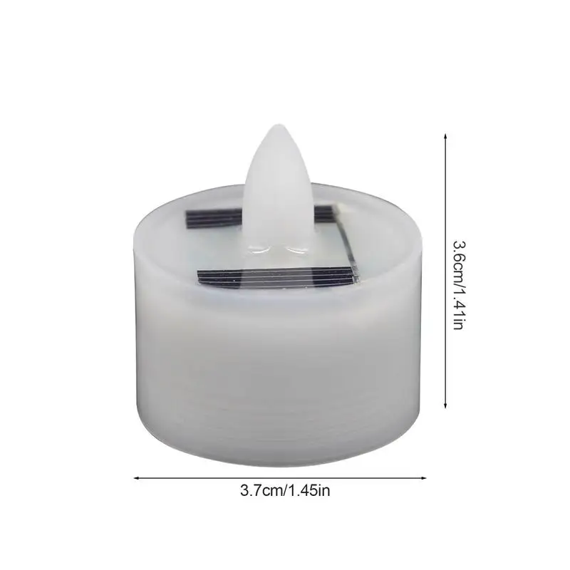Luz de vela de energía Solar, velas LED de energía Solar, lámpara de luces de té LED solares electrónicas sin llama para fiesta, jardín y hogar