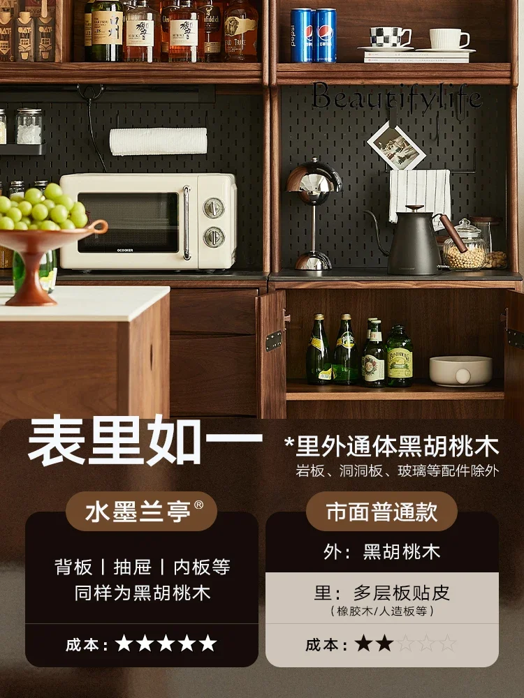 

Y Боковой шкаф из черного ореха для хранения в гостиной, встроенная консоль из каменной плиты, шкафчик из цельного дерева на стене