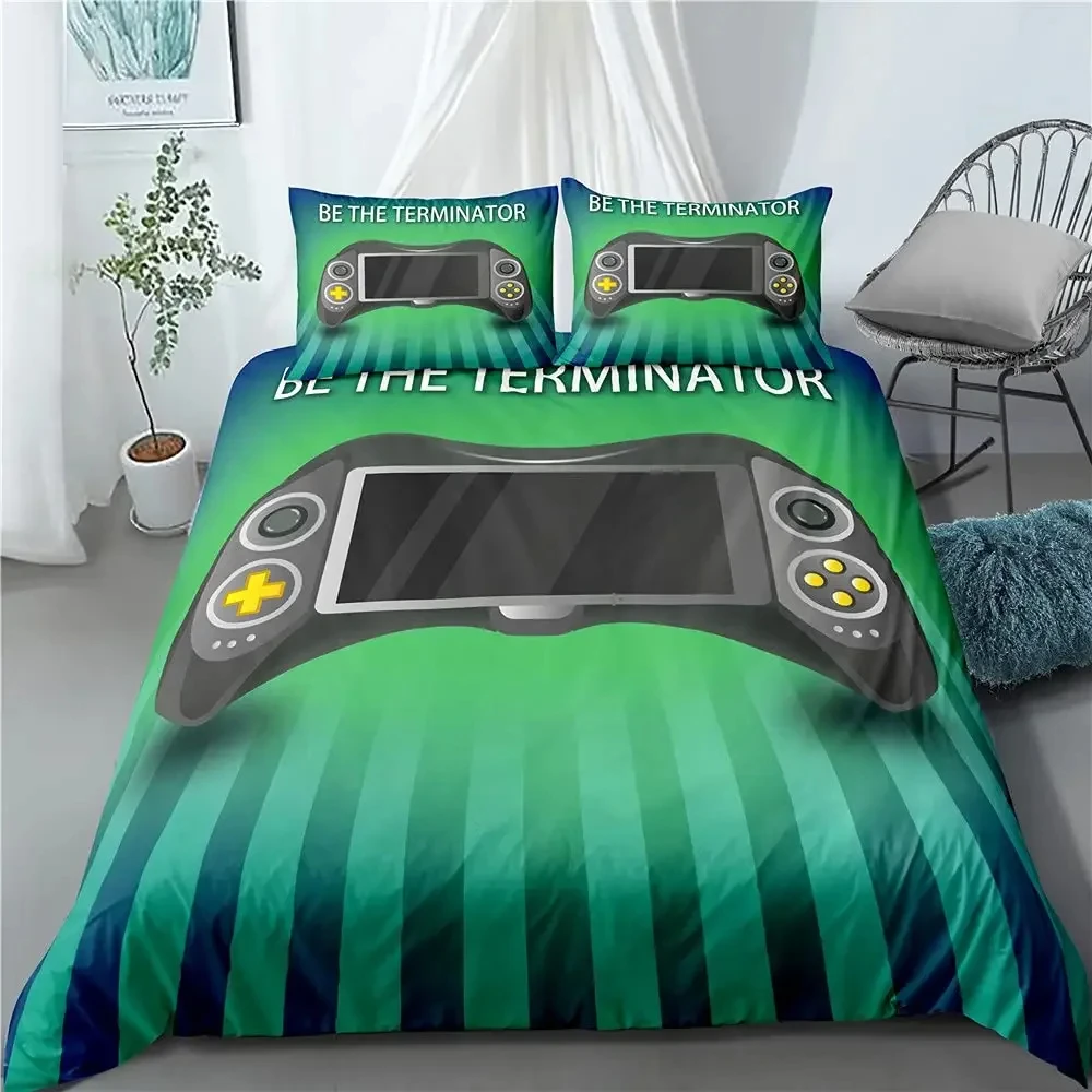 Gaming Duvet Cover Set Gamer Room Decor For Boys Teen Video Games Twin Bedding Set Microfiber Gamepad Let's Play Quilt Cover