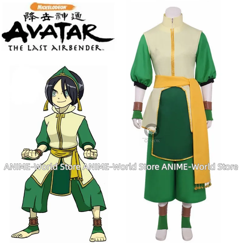 

Avatar The Last Airbender Toph Beifong Cosplay Costume Adult Halloween Costume Green Full Set Any Size