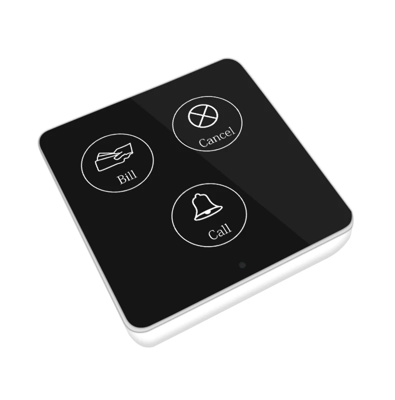 3-زر فندق ذكي متعدد الوظائف مطعم ضيف الدعوة النداء مفتاح واحد نظام جرس استدعاء النادل اللاسلكي