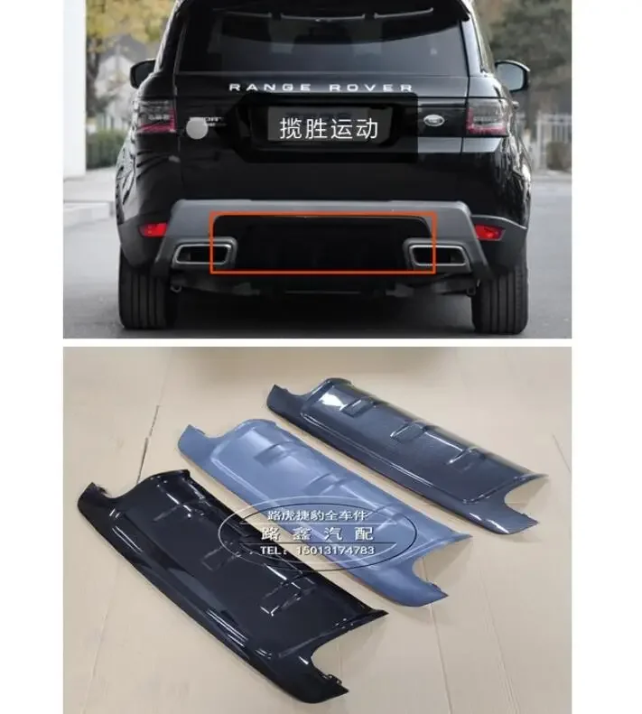 ABS Black Rear Tow Hook Cover Bumper Diffuser For Land Range Rover Sport 2018 2019 2020 2021 2022 Trunk Door Lip Spoiler