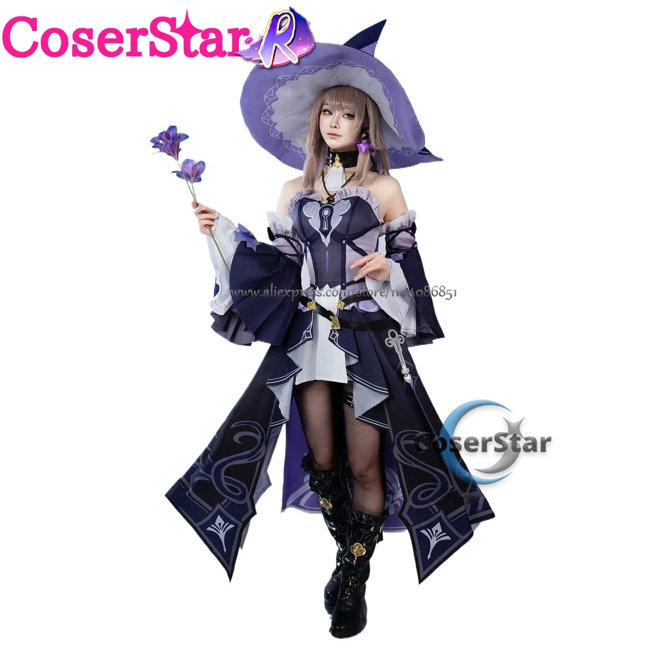 CoserStar-R juego Honkai Star Rail The Herta Cosplay disfraz vestido mujer Anime animación cómica traje de fiesta de Halloween peluca zapatos