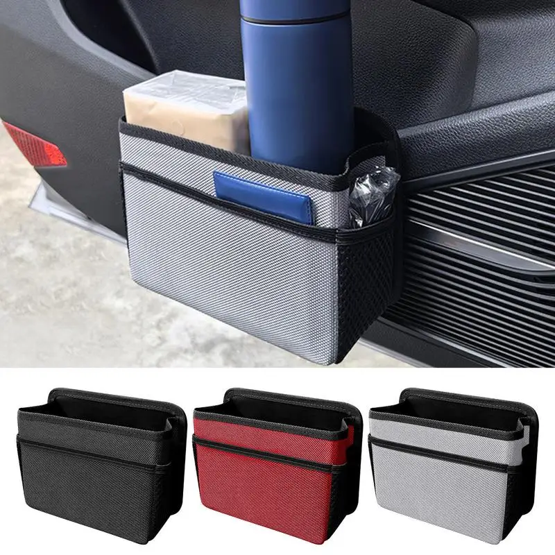 Car Trash Can Foldable Car Seat Back Organizer Small Car Door Organizer Large Capacity Car Dustbin Garbage Organizer Holder For