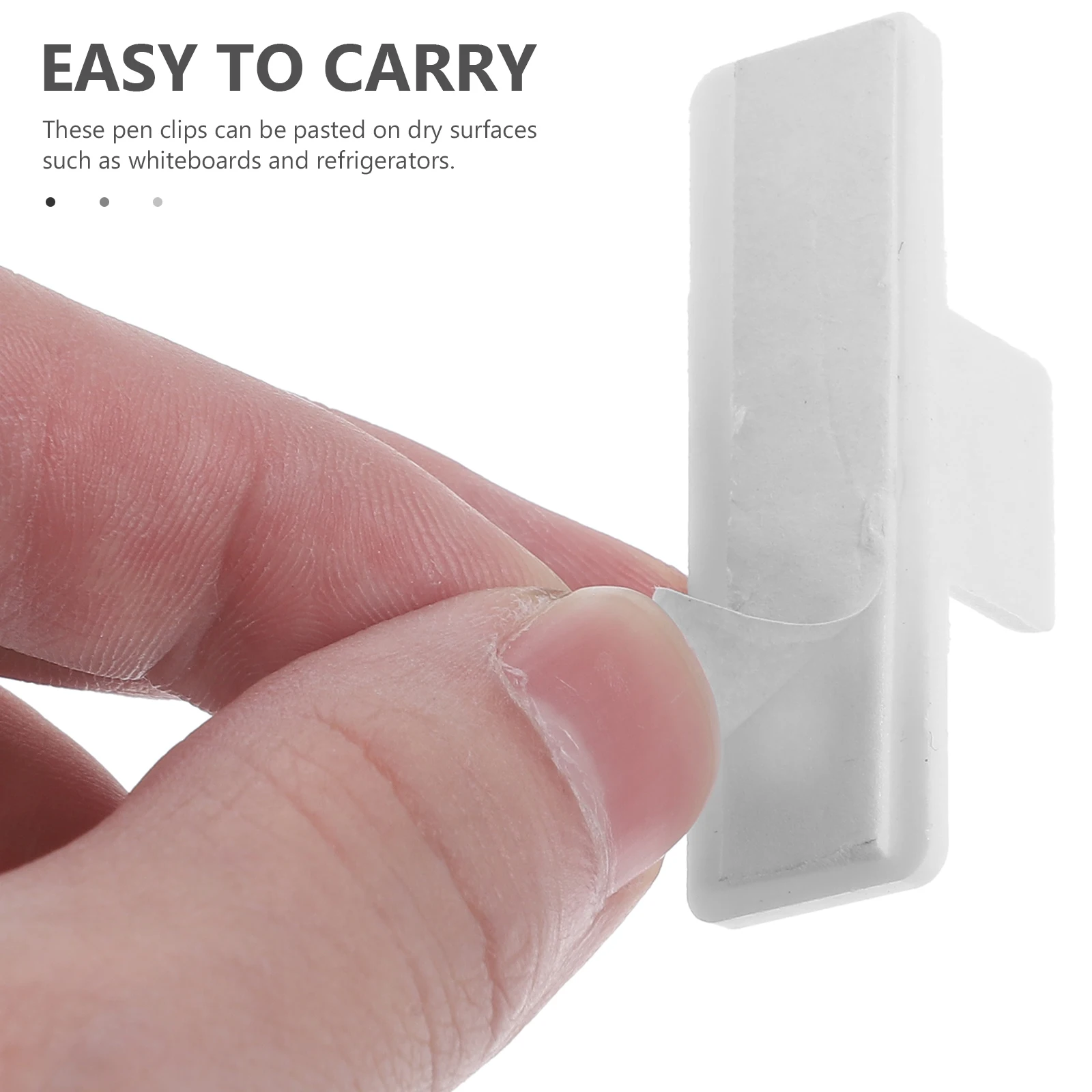 

20pcs Pen Clips White Plastic U Shaped Self Adhesive Writing Tool Holders for Whiteboard Office School Marker