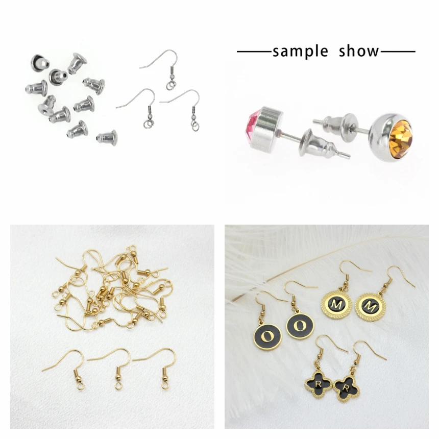 10pcs/Lot Earring Studs Back Ear Nail Cap Stoppers Stainless Steel Eardrop Hook For Women Jewelry Making DIY Accessories Gift