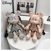 Disney Mickey Personality Graffiti Backpack Women's New Trend Large Capacity Cartoon Doll Student School Bag Travel Backpacks
