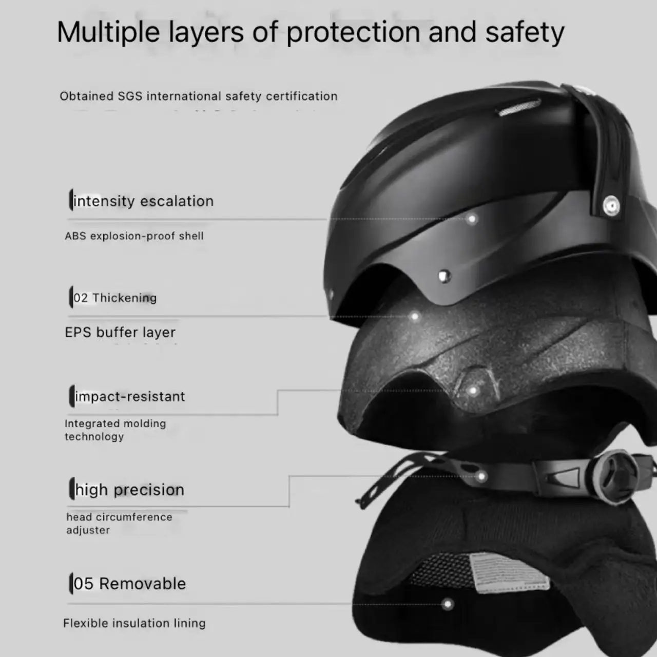معدات التزلج الاحترافية: خوذة التزلج مع نظارات واقية مدمجة - مجموعة كاملة للرجال والنساء