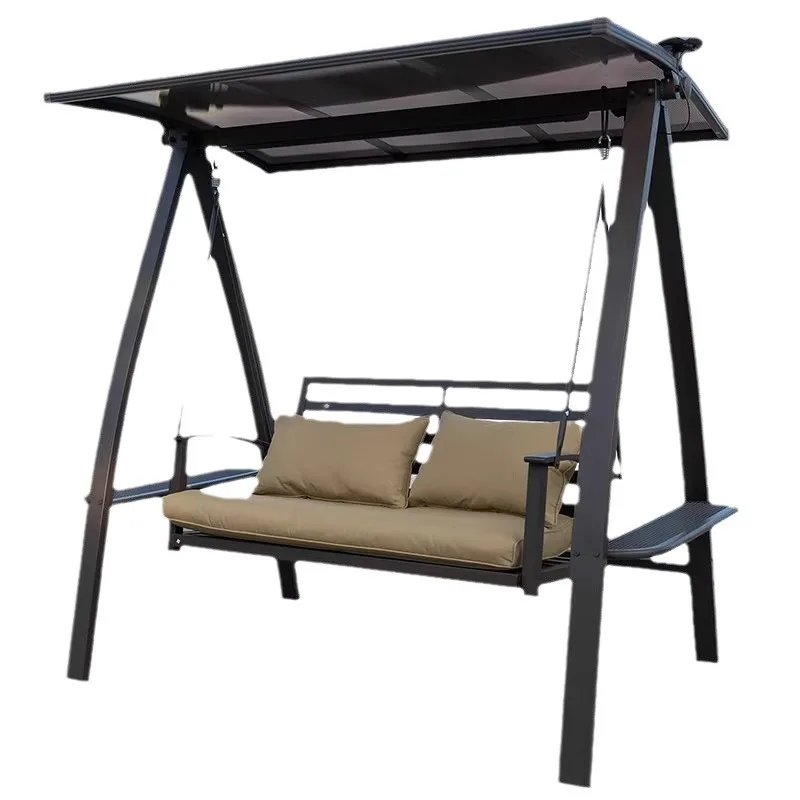 

Outdoor solar swing with pedal cast aluminum alloy hanging chair outdoor rocking chair double leisure hanging basket courtyard