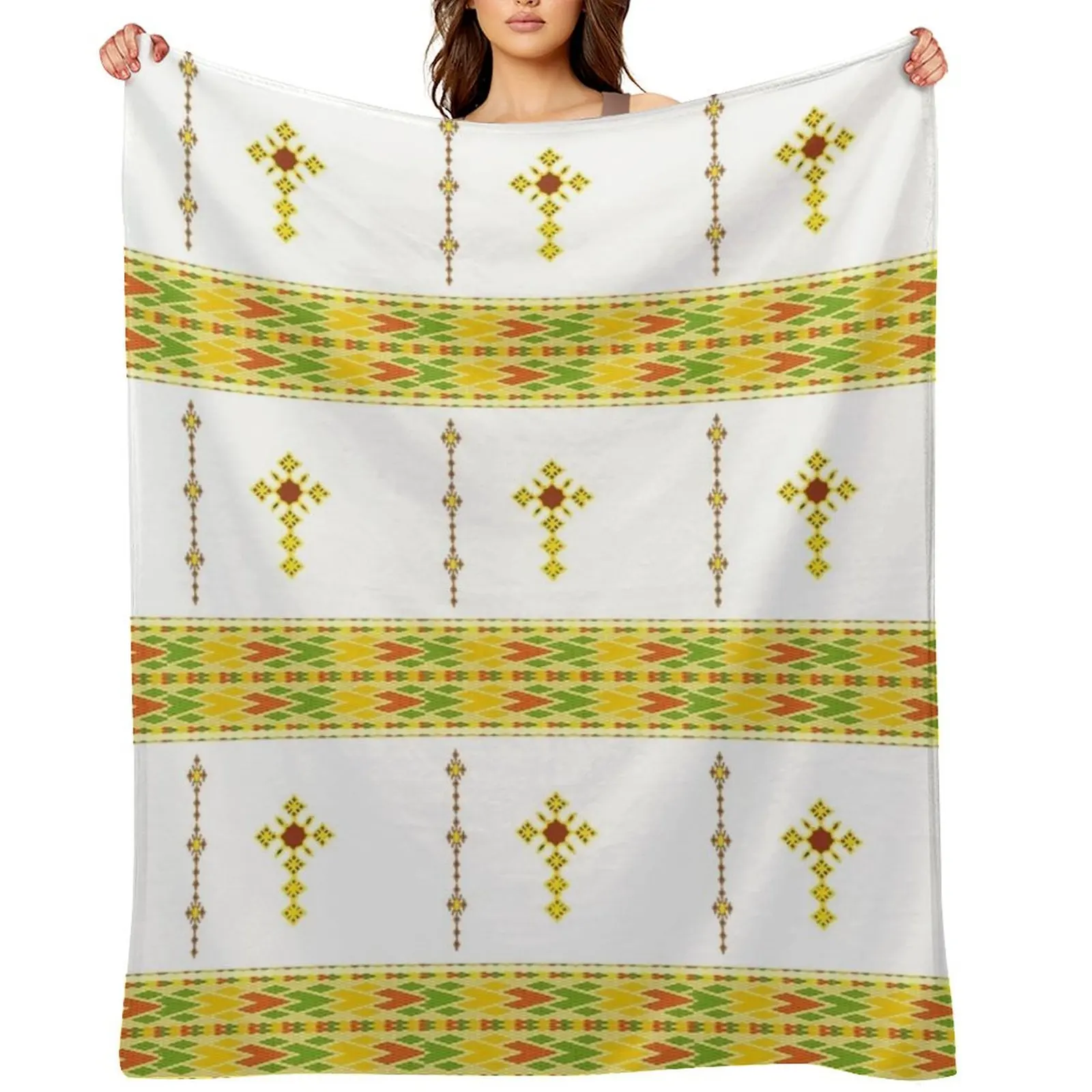 

Ethiopian Habesha tibeb telet Throw Blanket Hairy Tourist Furry Soft Beds Blankets