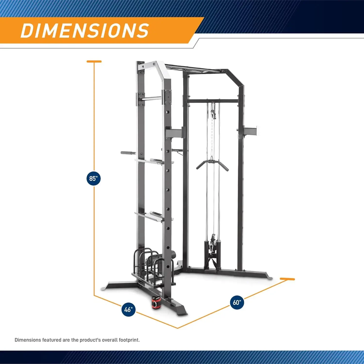 Multi-purpose Strength Training Cage with Pull Up Bars/Adjustable Bar Catchers and Pulley SM-3551