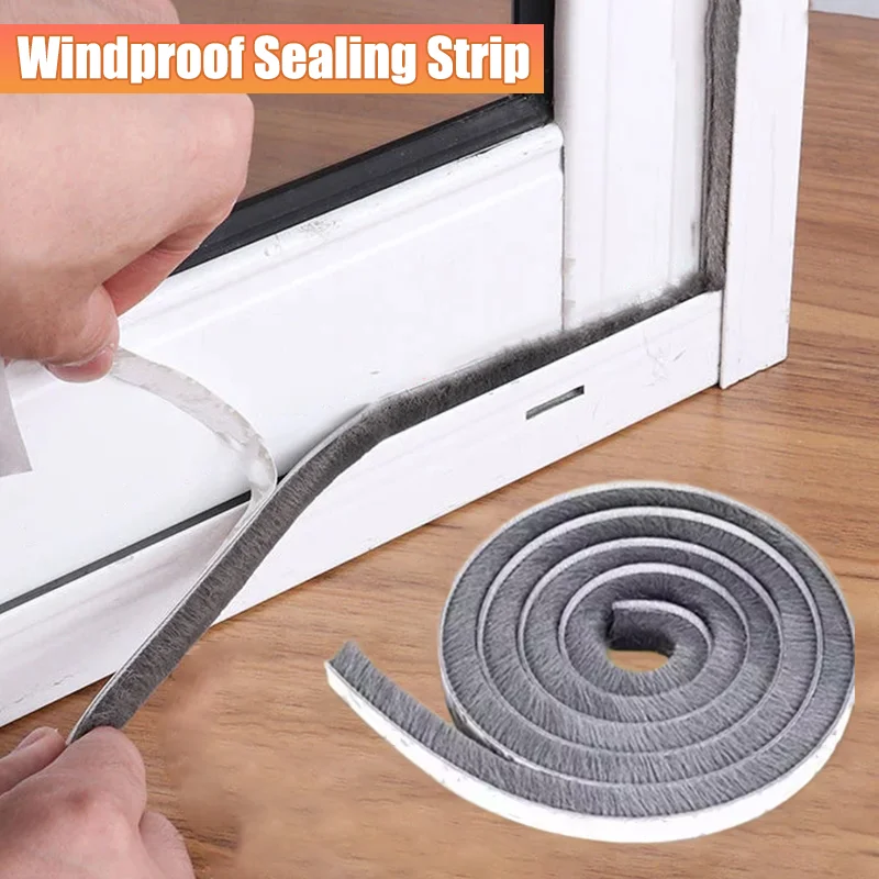

10m/20m Sealing Strip Weather Stripping Door Seal Self Adhesive Door And Window Seal Windproof Gadgets Tape Door Strip Brush