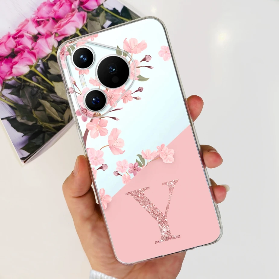 For Huawei Pura 70 Pro Case HBN-LX9 Luxury Letters Cover Soft Silicone Phone Case For Huawei Pura 70 Pro Plus Pura70 Pro+ Bumper