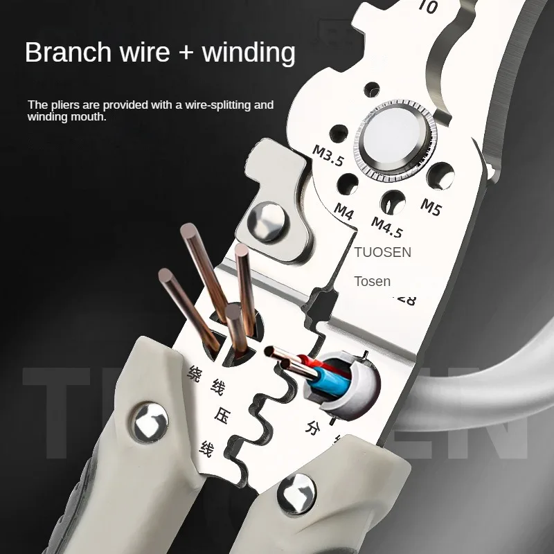 Imagem -03 - Descascador Automático Ajustável do Fio Alicate de Crimpagem Multifuncional Ferramenta Manual Terminal Cortador do Cabo Stripper