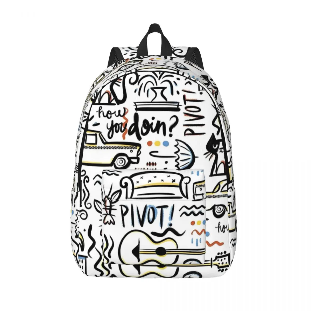 

Custom Classic Friends Funny Canvas Backpack for Men Women Water Resistant College School TV Show Bag Print Bookbags