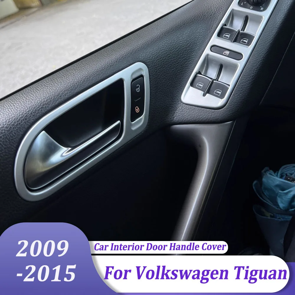 

Накладки на внутренние ручки дверей, декоративные наклейки, аксессуары для стайлинга салона автомобиля для Volkswagen Tiguan 2009-2015