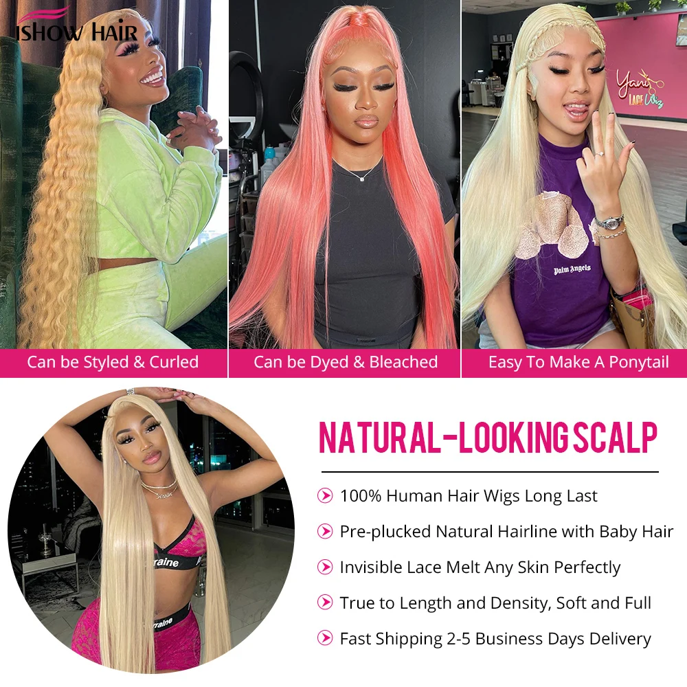 Straight Blonde 613 Lace Frontal Wig Human Hair 13x6 Brazilian Human Hair Wigs For Women 13x4 Lace Frontal Wig 250% Density