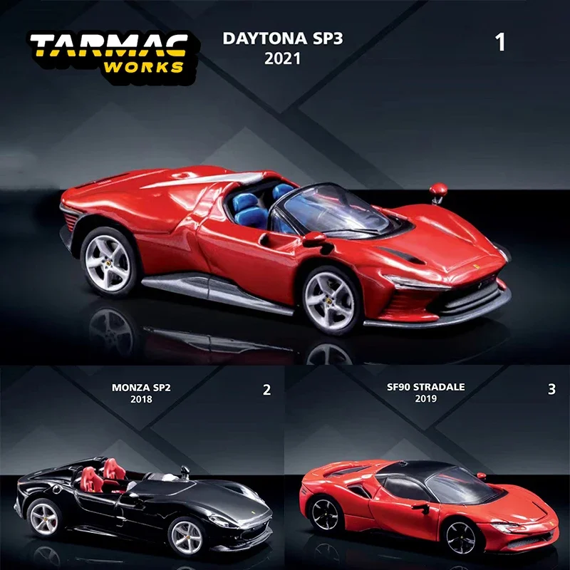 

TW 1:64 Car In Book Daytona SP3 Monza SP2 SF90 Diecast Diorama Car Model Collection Toys Tarmac Works