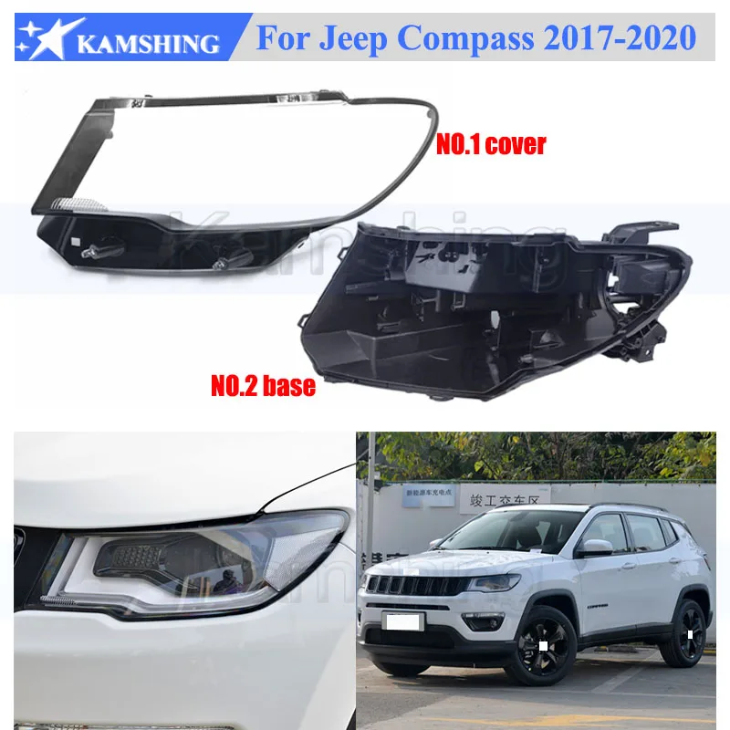 Kamshing Headlight Base Cover Head Light Cover For Jeep Compass 2017-2020 Head Lamp Back House Rear Shell
