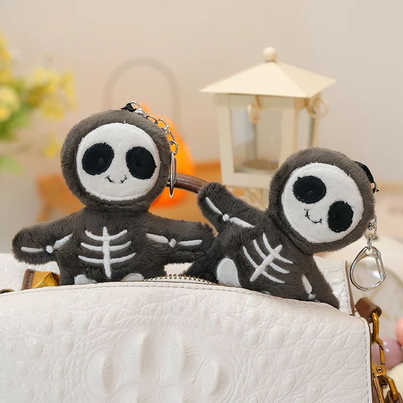 Skeleton Plush Toys Anime Cute Stuffed Dolls Creative Home Decor Halloween Gift Bag Pendant Key Chain