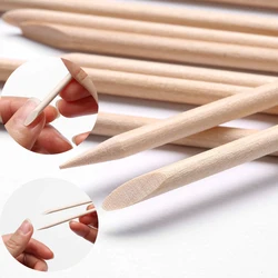100Pc Wood Nail Sticks Double Sided Multi Functional Cuticle Pusher Remover Nail Pedicure Tool 110mm Natural Dead Skin Push Tool